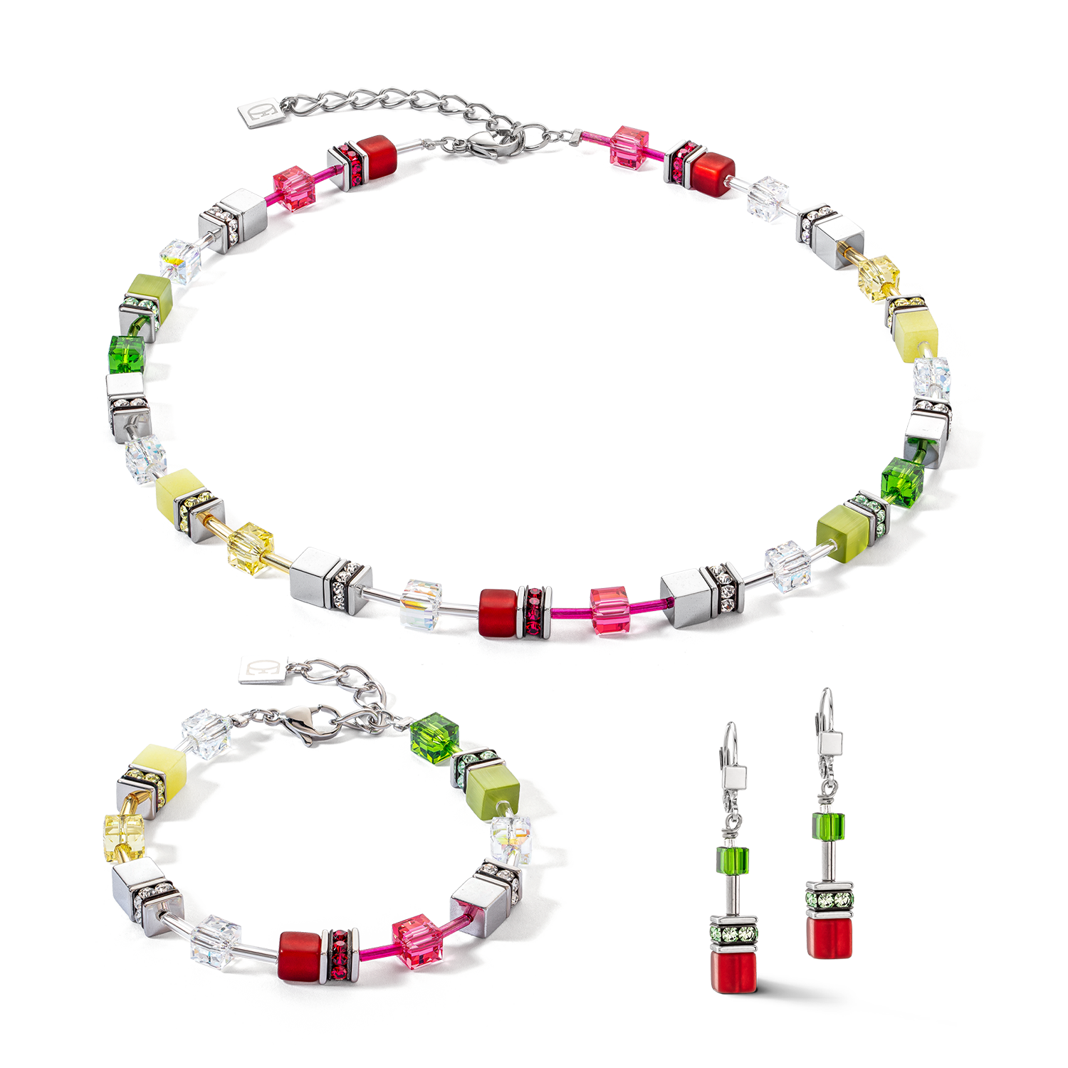 GeoCUBE® Iconic necklace red-green