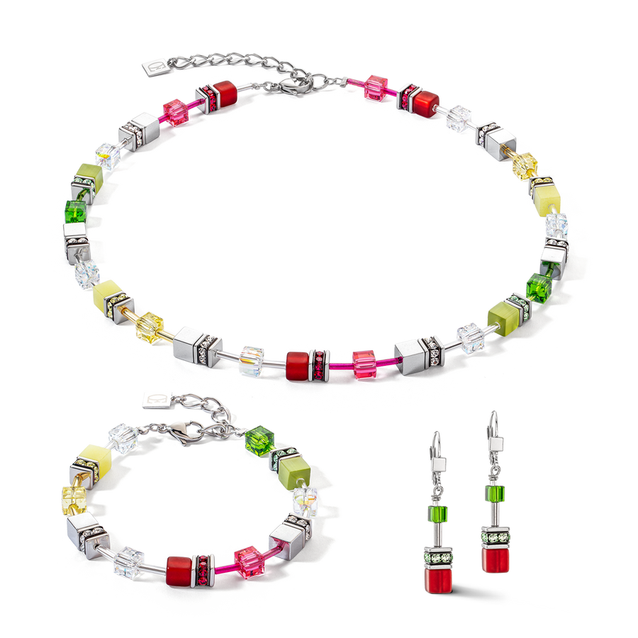 GeoCUBE® Iconic necklace red-green