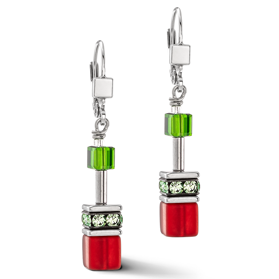 GeoCUBE® Iconic earrings red-green