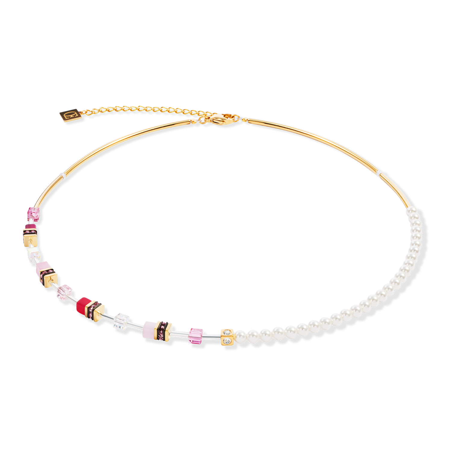 GeoCUBE® Mini Fusion Pearls Necklace gold-rose