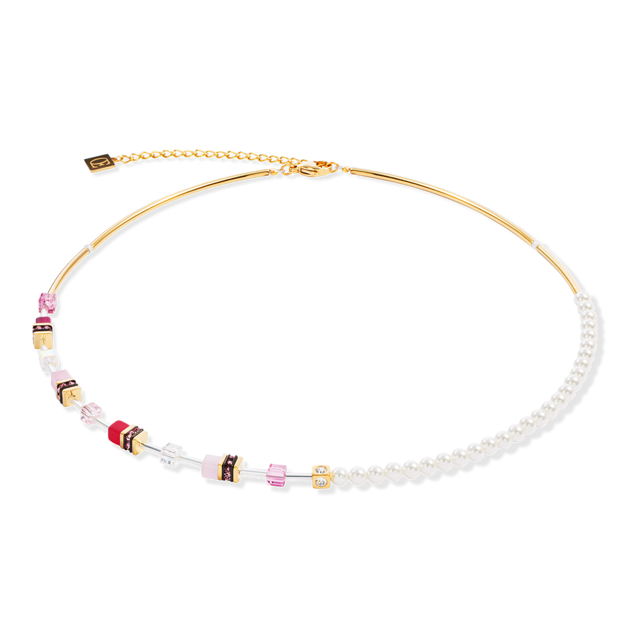 GeoCUBE® Mini Fusion Pearls Necklace gold-rose