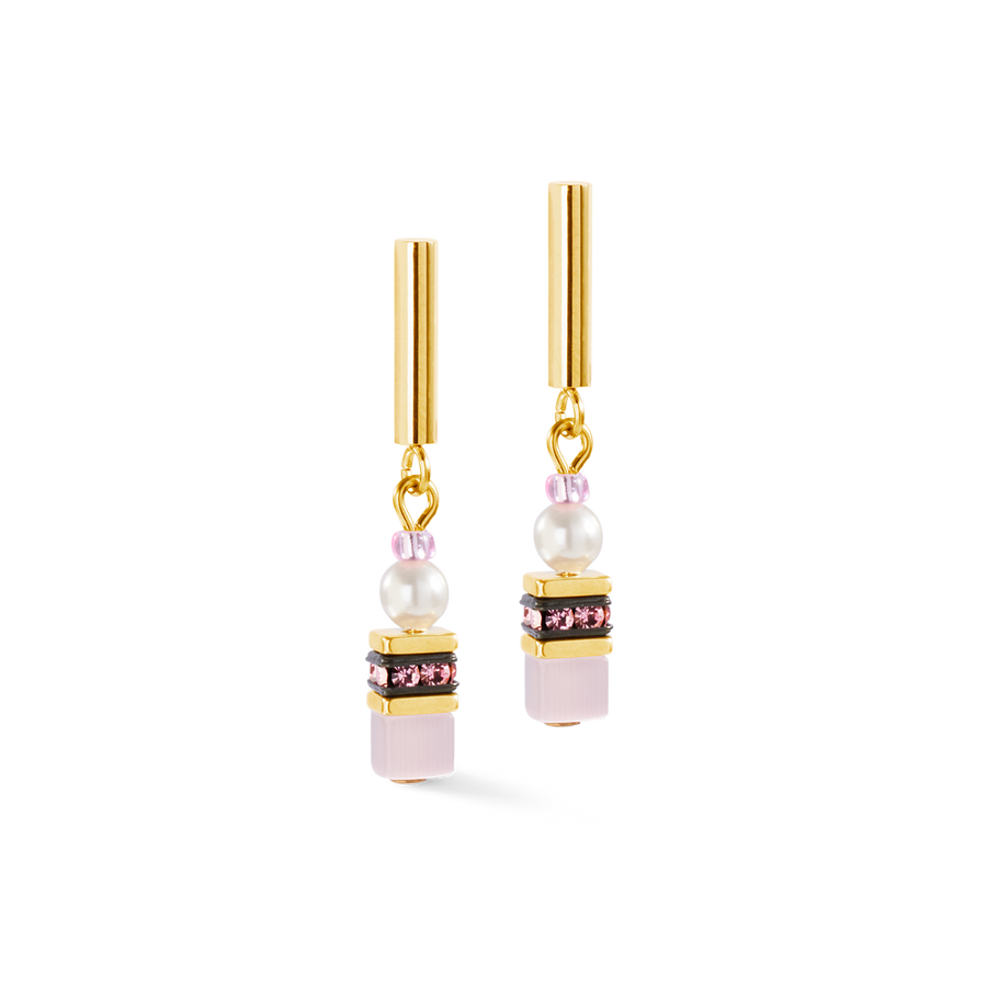 GeoCUBE® Mini Fusion Pearls Earrings gold-rose