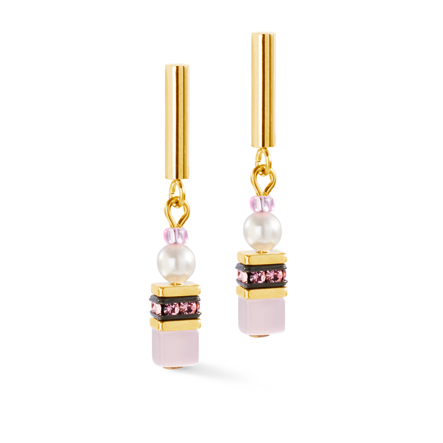 GeoCUBE® Mini Fusion Pearls Earrings gold-rose