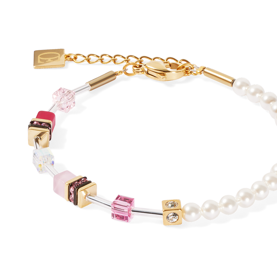 GeoCUBE® Mini Fusion Pearls Bracelet gold-rose