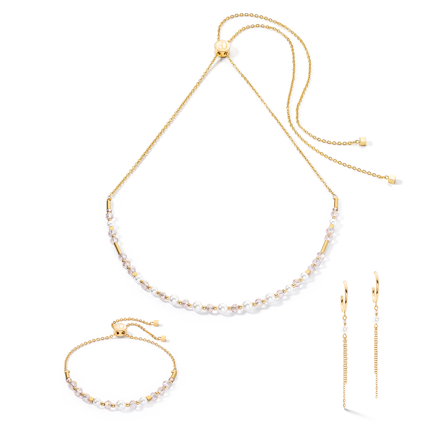 Princess Pearls Chain necklace gold-white