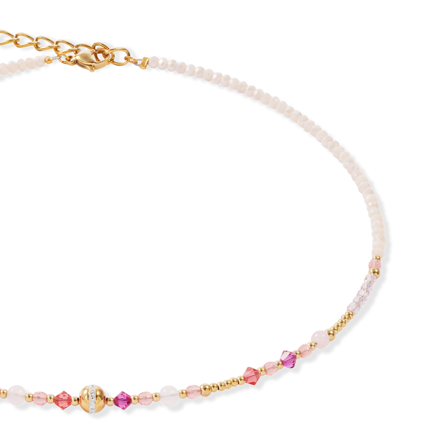 Necklace Golden Sphere Shape Mix rose