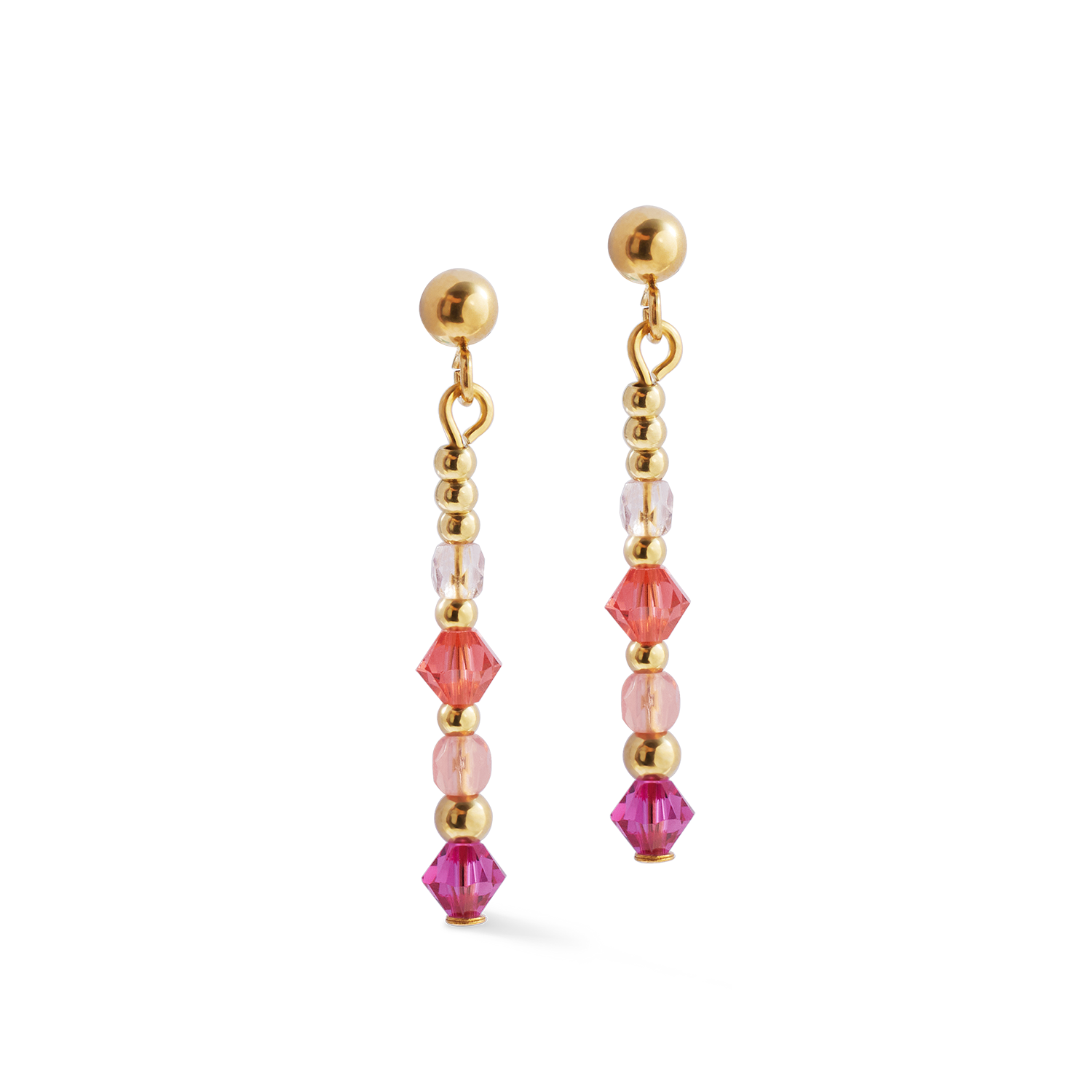 Earrings Golden Sphere Shape Mix rose