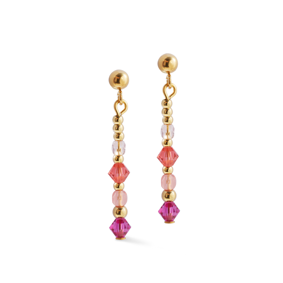 Earrings Golden Sphere Shape Mix rose