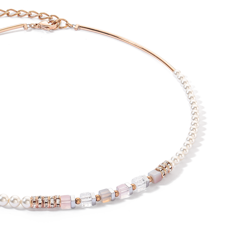 Precious Fusion Offset necklace rose gold-ice pink