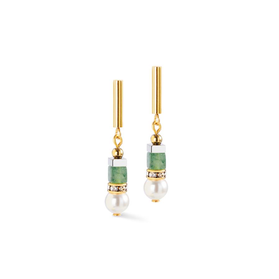 Precious Fusion Offset earrings gold-green