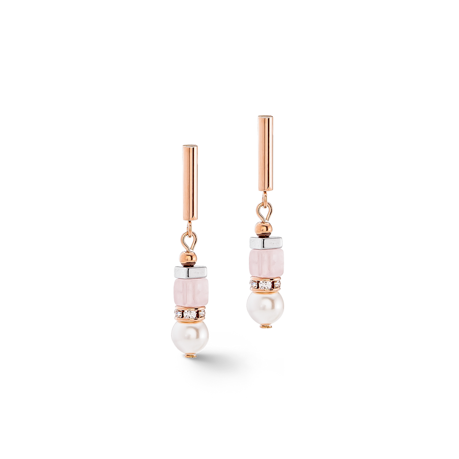 Precious Fusion Offset earrings rose gold-ice pink