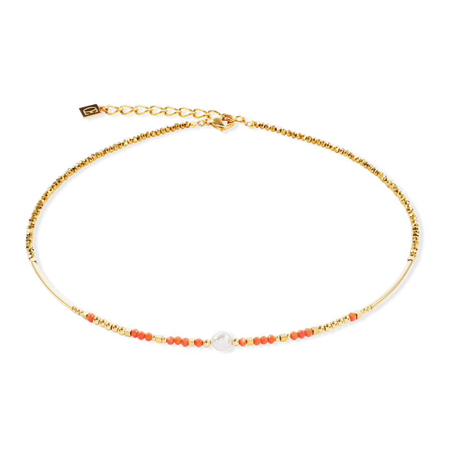 Necklace Sunset Pearl gold-coral