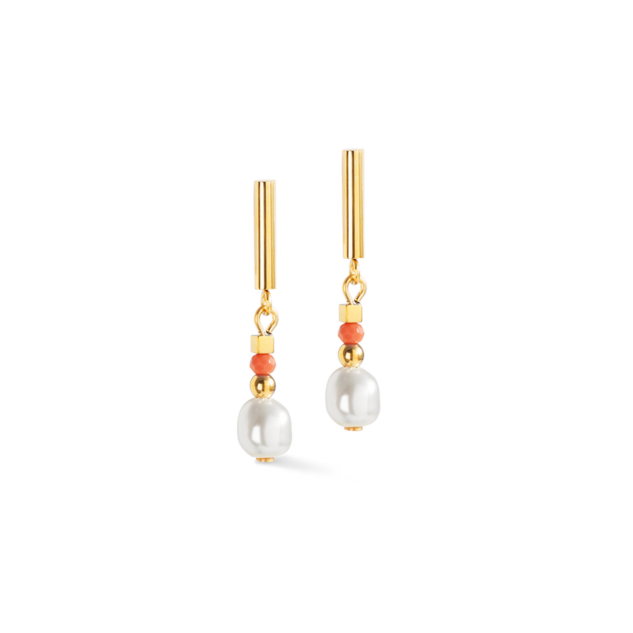 Earrings Sunset Pearl gold-coral