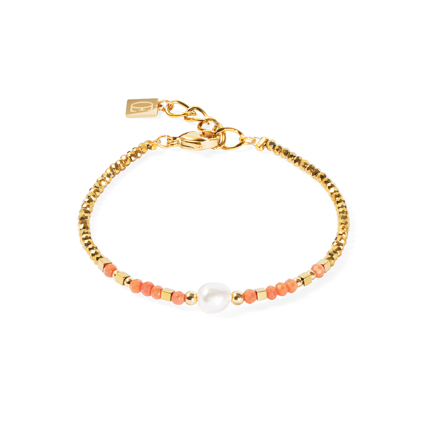 Bracelet Sunset Pearl gold-coral