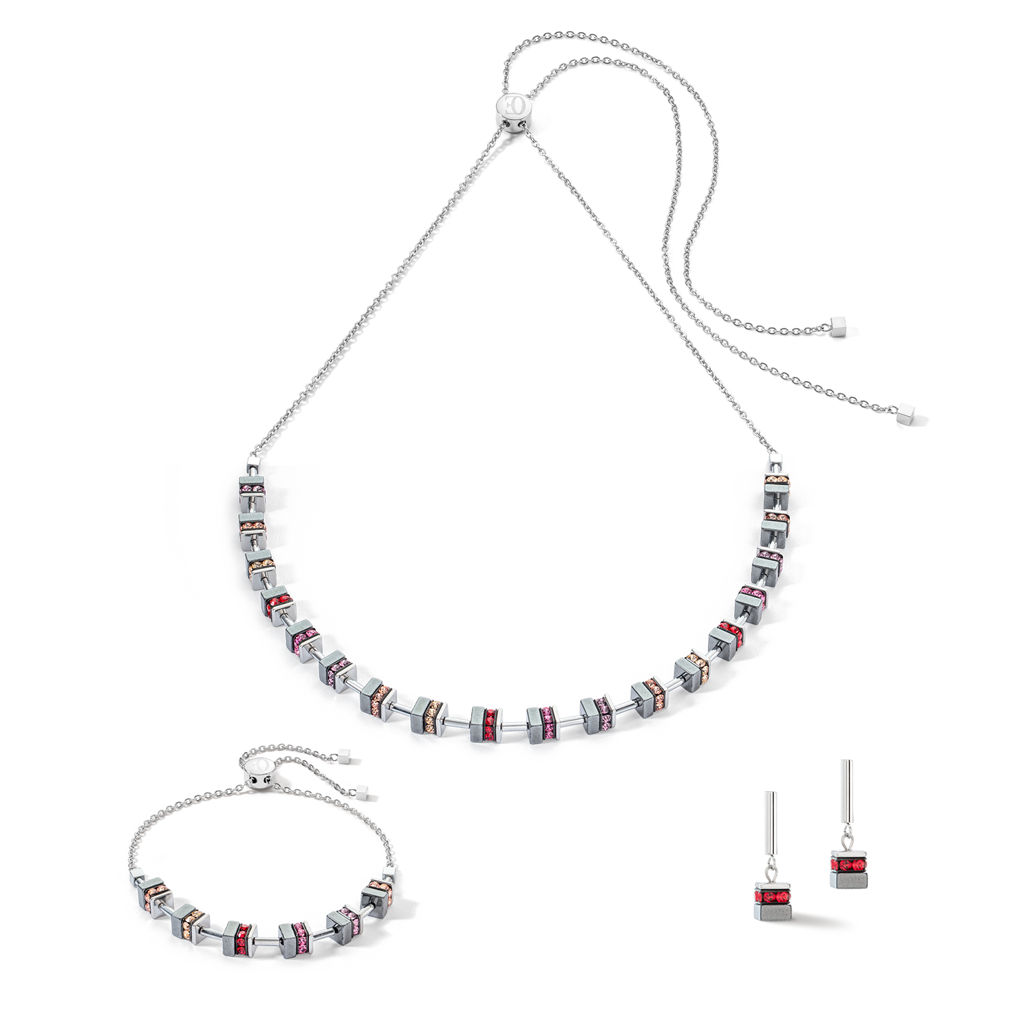 Sparkling Classic Chain necklace silver-red