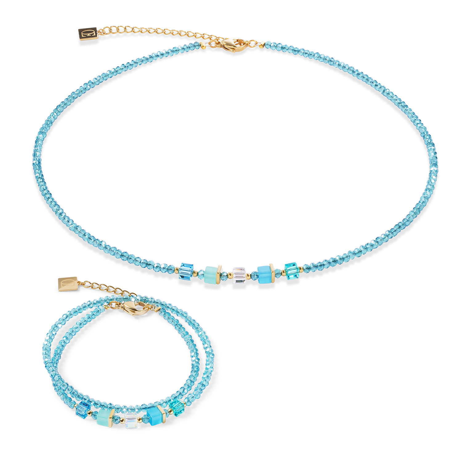 Joyful Colours Update Necklace gold-turquoise