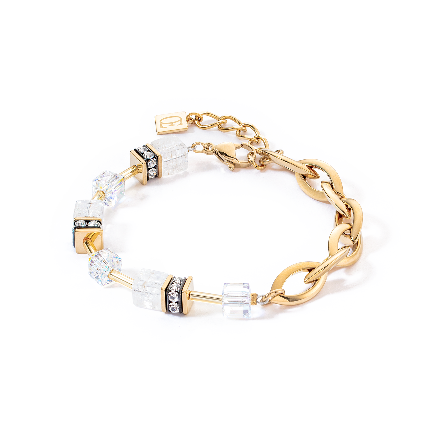 GeoCUBE® Festive Layer bracelet gold-white