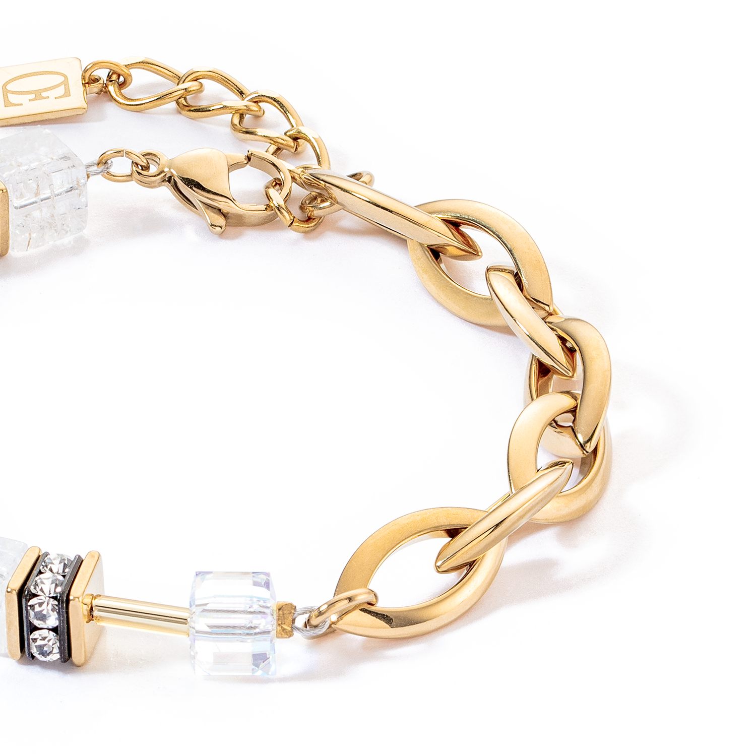 GeoCUBE® Festive Layer bracelet gold-white