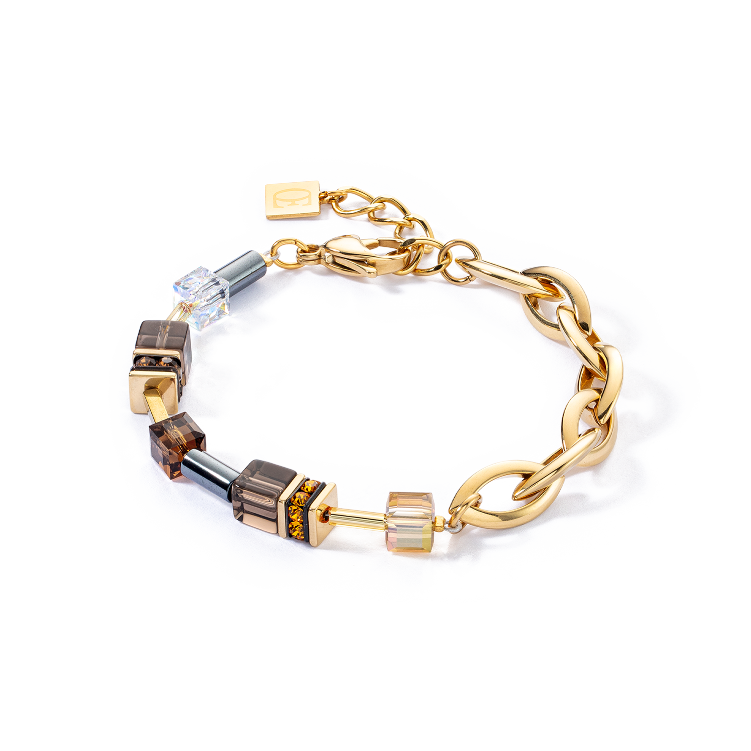 GeoCUBE® Chunky Chain bracelet gold-brown – COEUR DE LION (UK-WORLD)