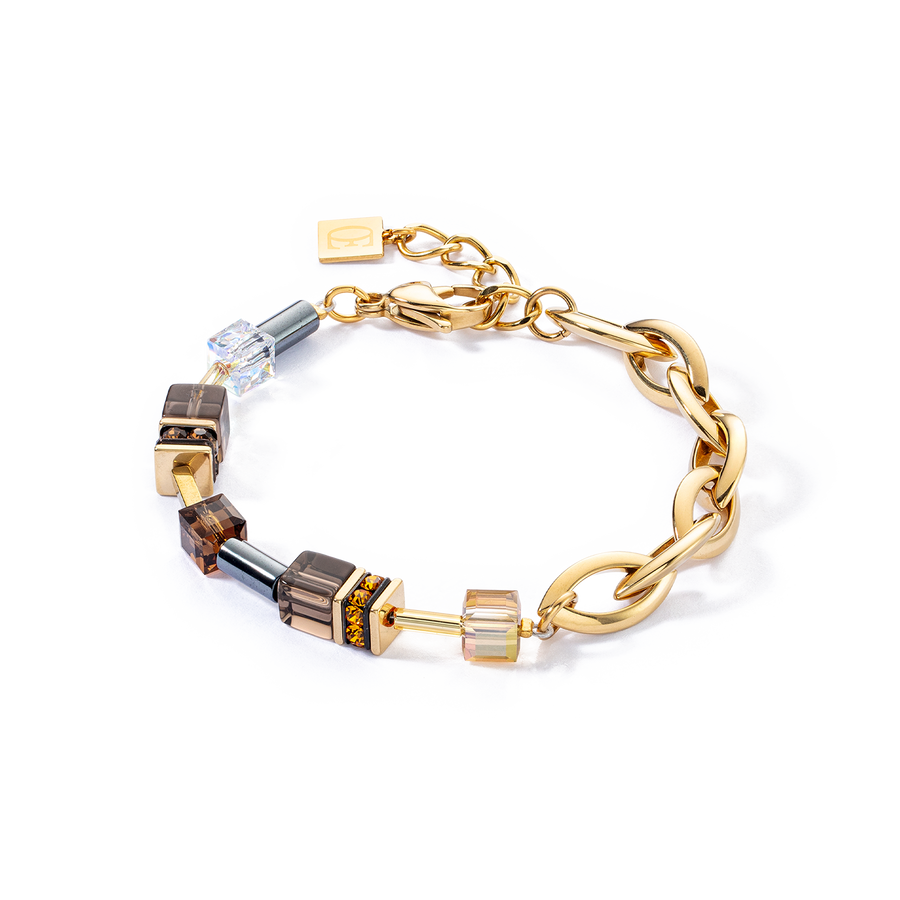 GeoCUBE® Chunky Chain bracelet gold-brown