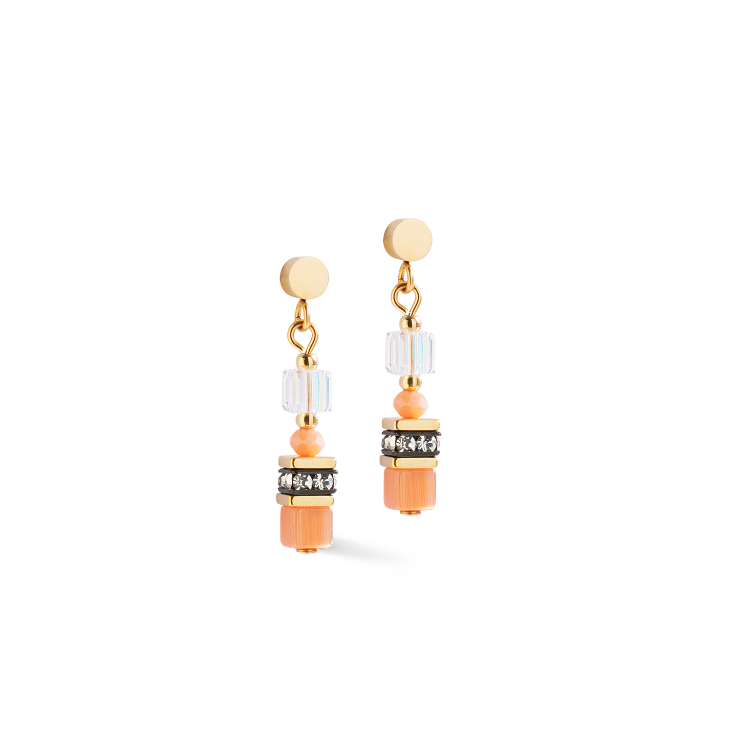 Earrings Mini Cubes orange