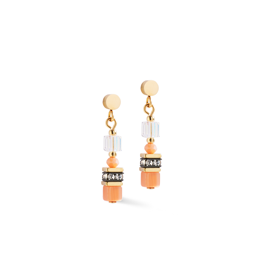 Earrings Mini Cubes orange