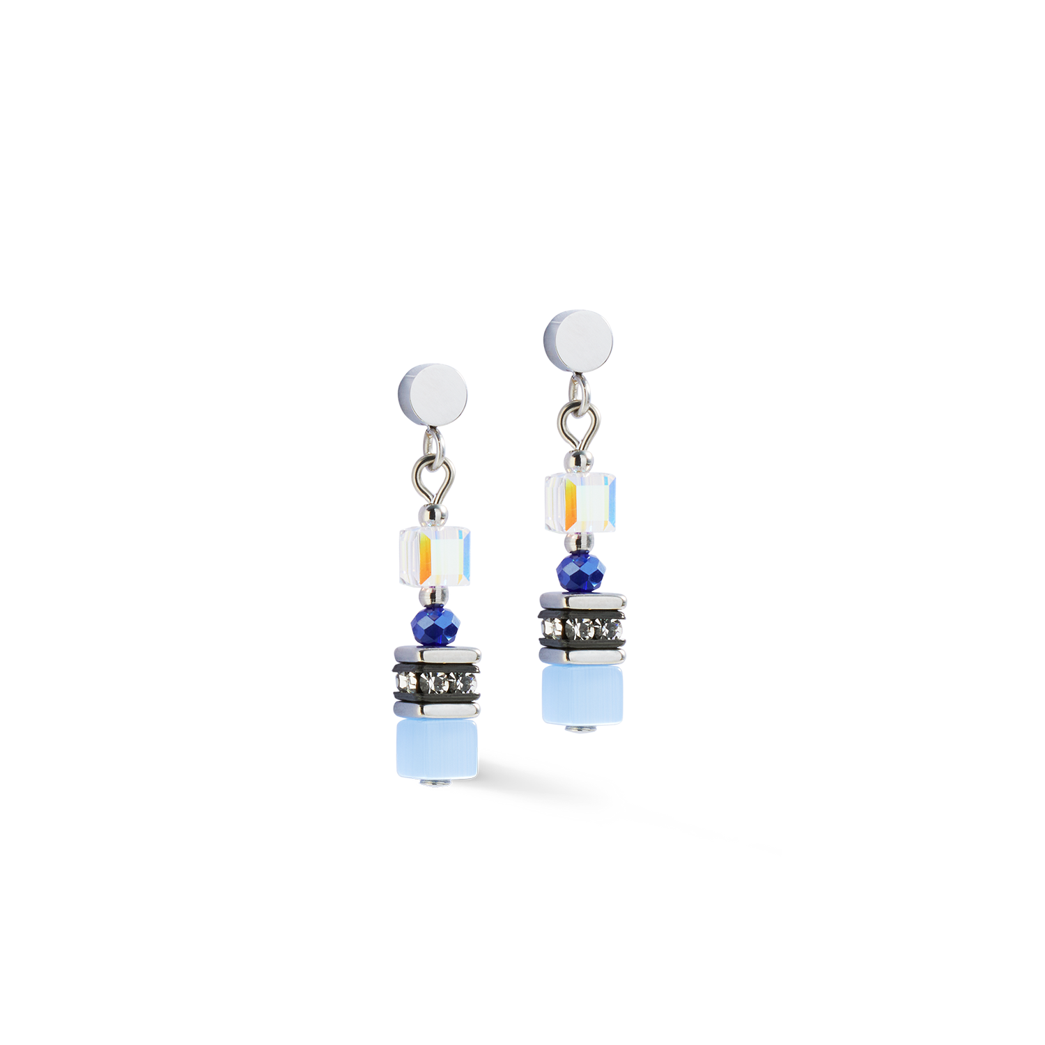 Earrings Mini Cubes blue