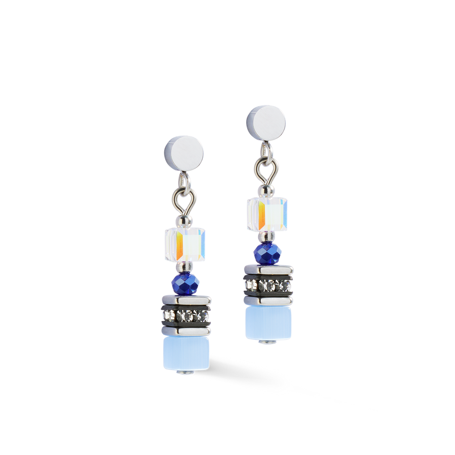 Earrings Mini Cubes blue