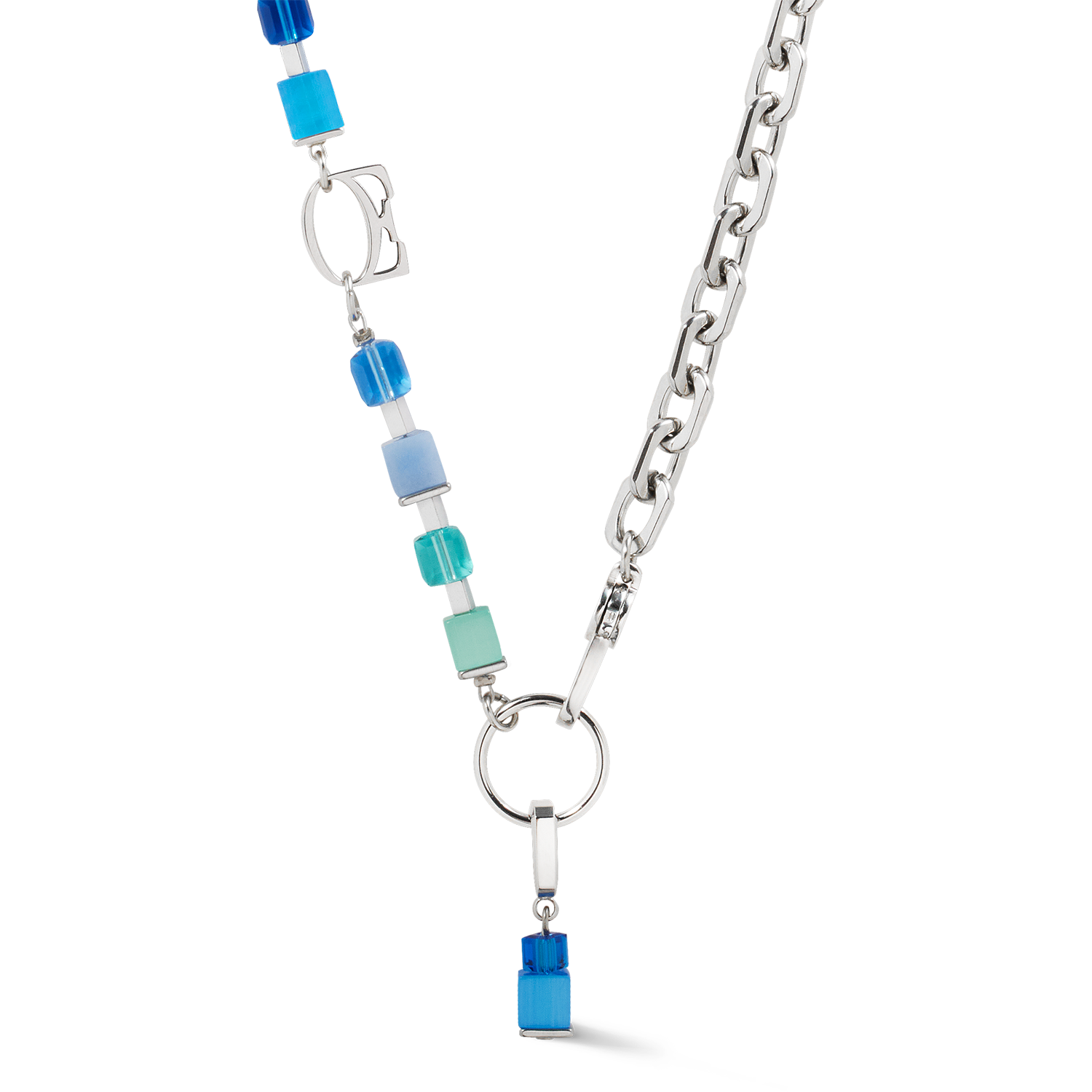 Necklace Cube Fusion Charm Silver-Ocean