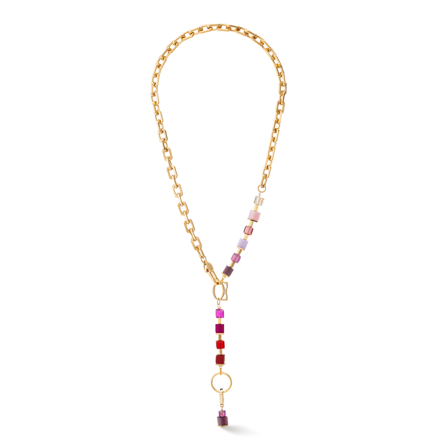 Necklace Cube Fusion Charm gold-red