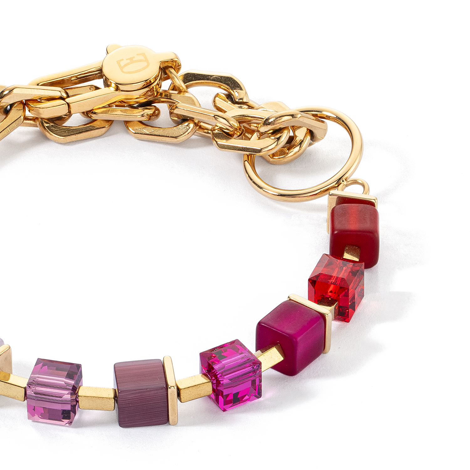 Bracelet Cube Fusion Charm gold-red