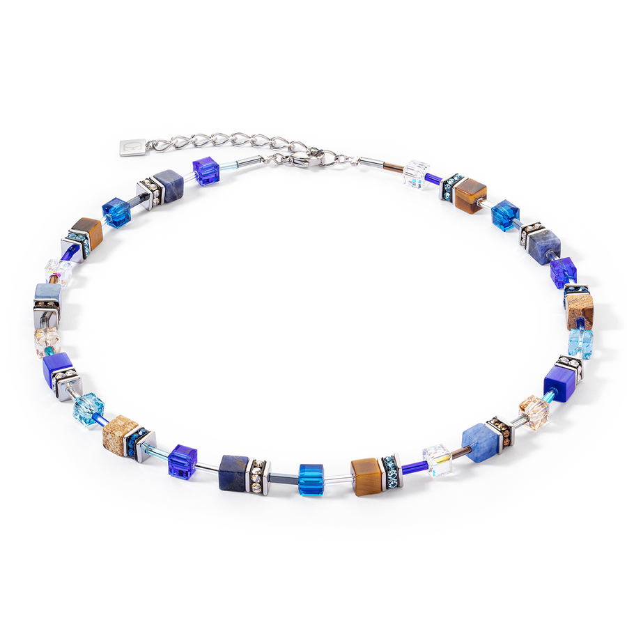 GeoCUBE® Iconic Precious necklace blue-brown