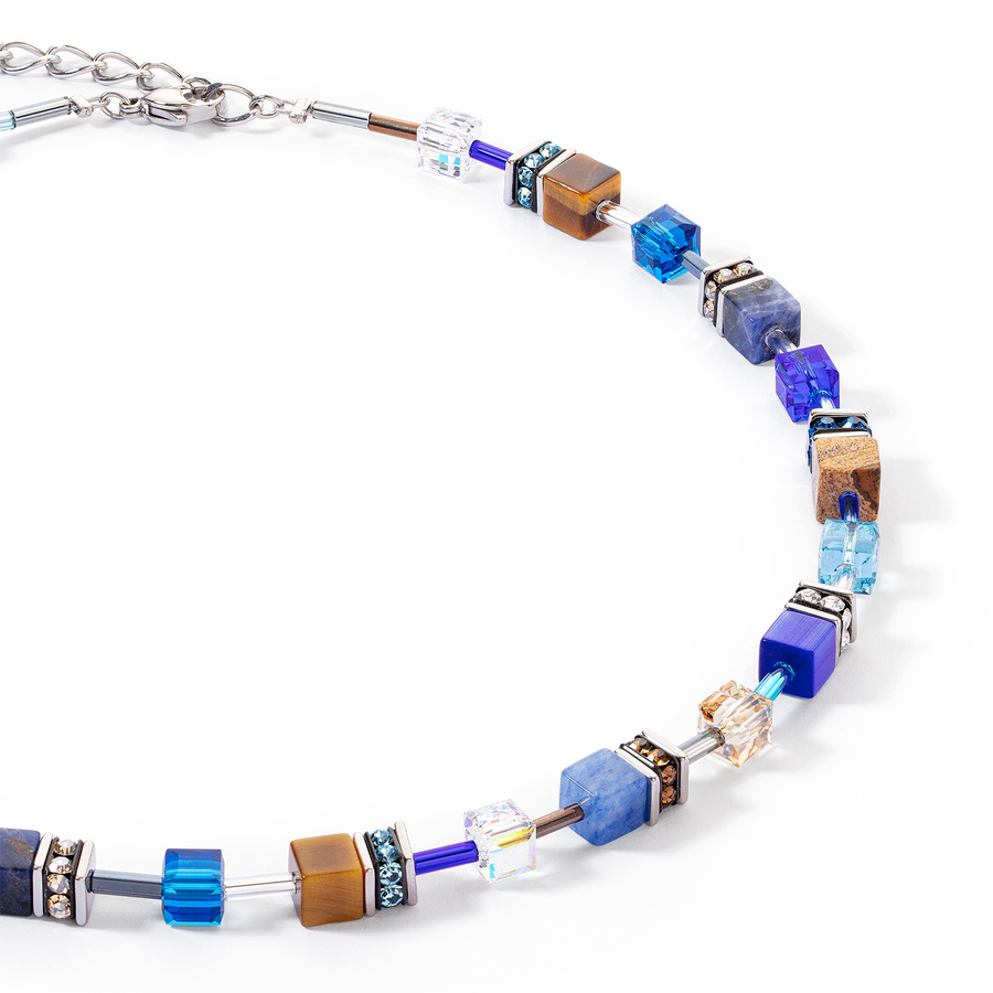 GeoCUBE® Iconic Precious necklace blue-brown