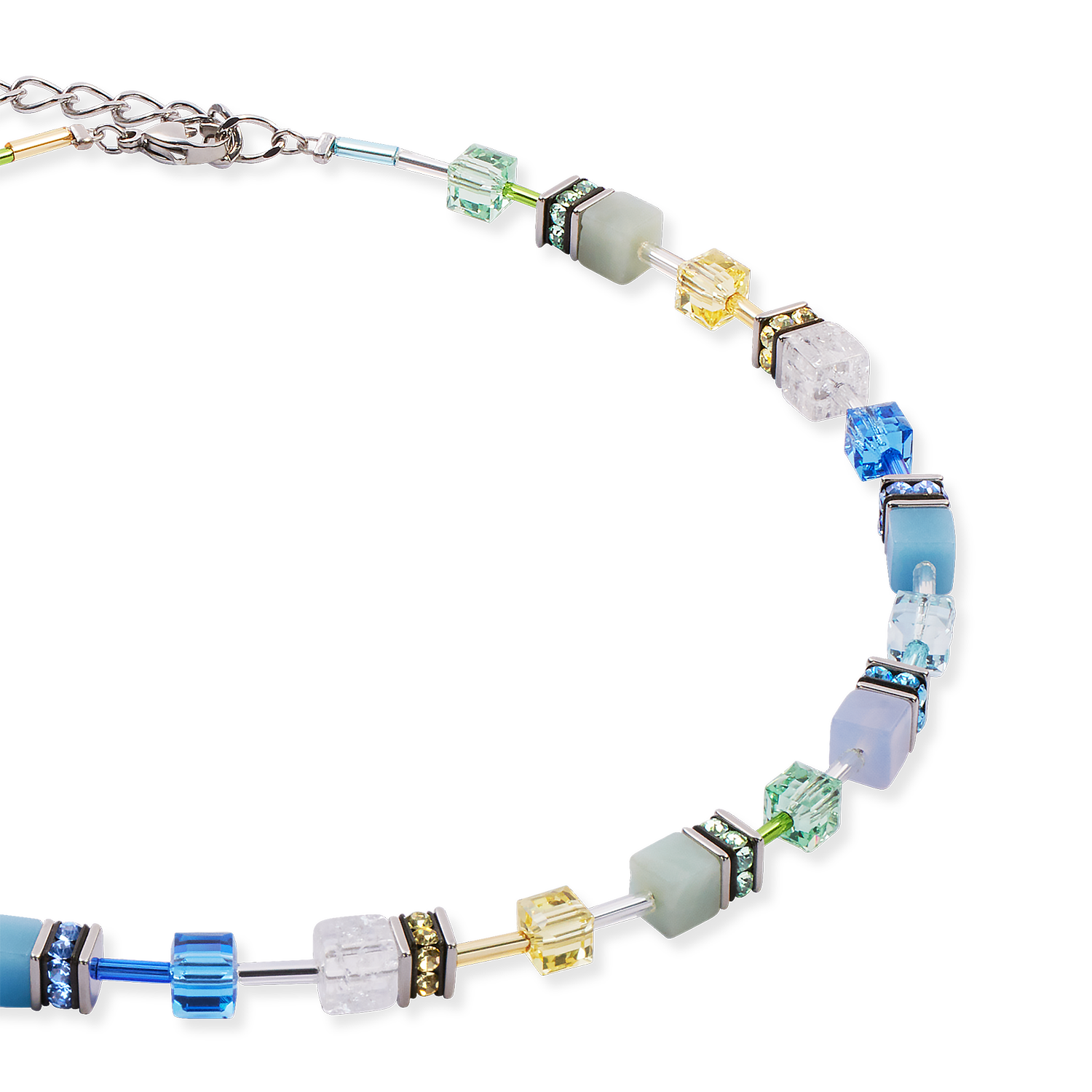 GeoCUBE® Iconic Precious necklace aqua-green