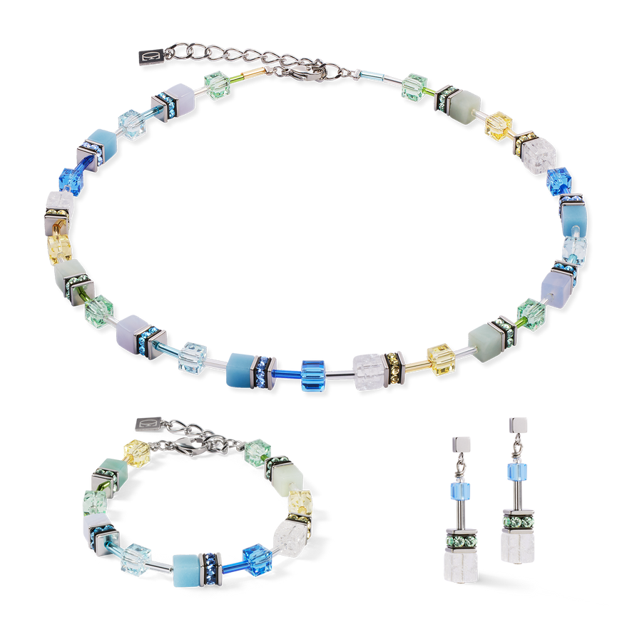 GeoCUBE® Iconic Precious necklace aqua-green