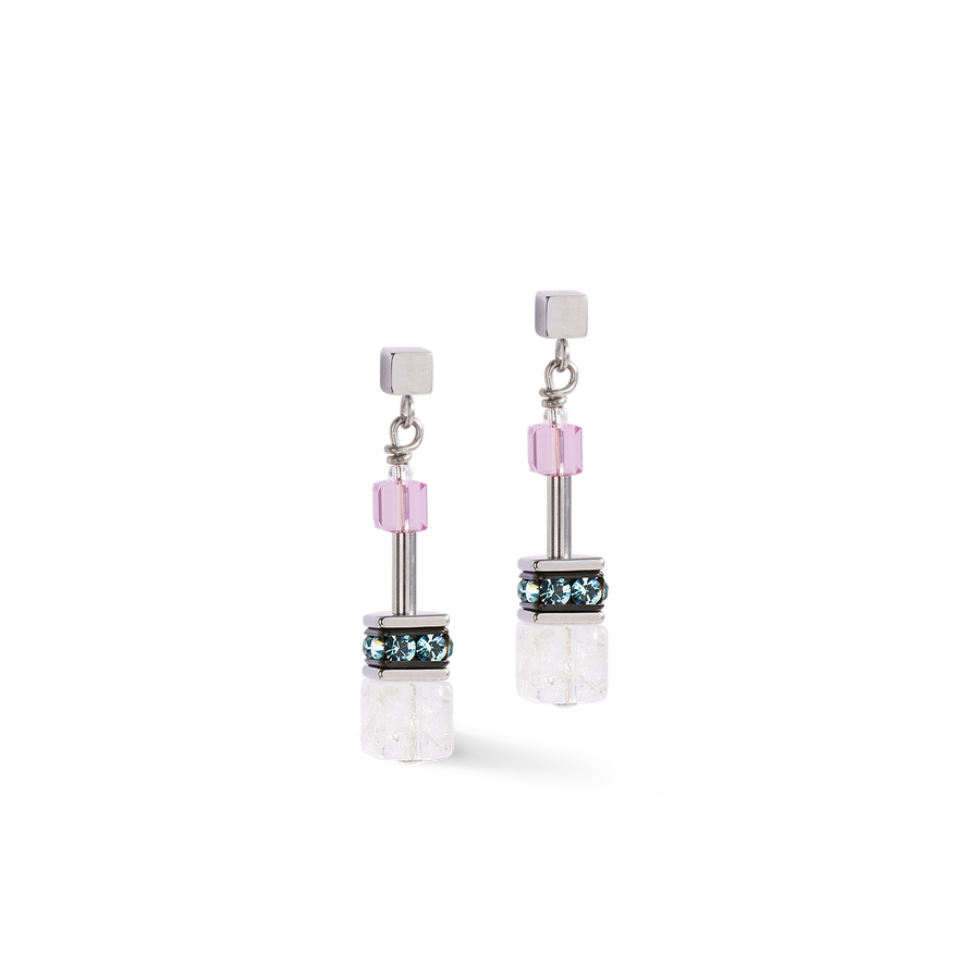 GeoCUBE® Iconic Precious earrings pink-lilac