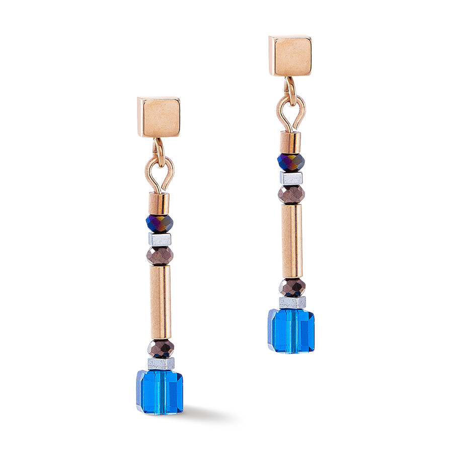 Cube Story Minimalistic Sparkling earrings Multicolour Autumn