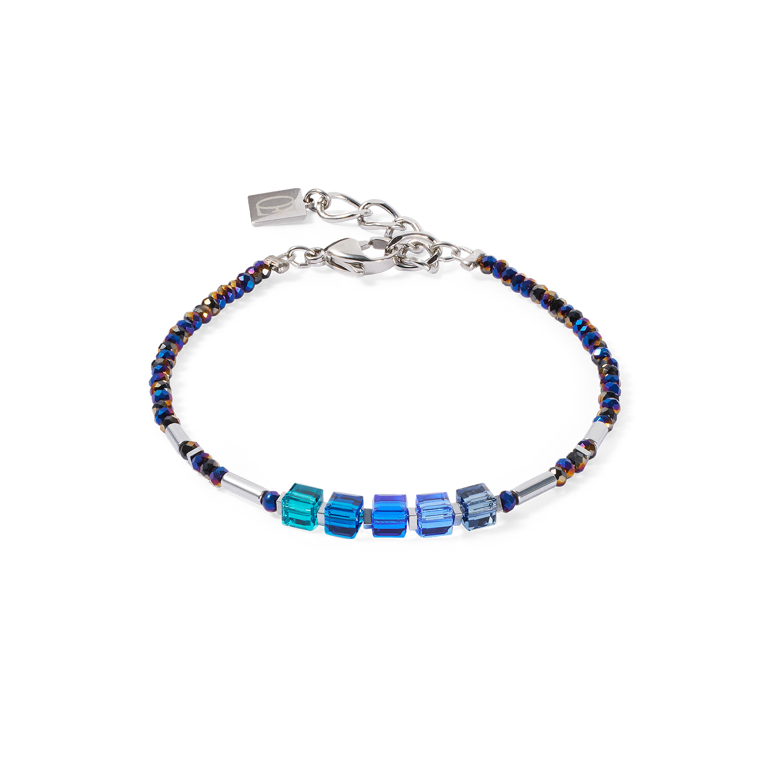 Cube Story Minimalistic Sparkling bracelet blue