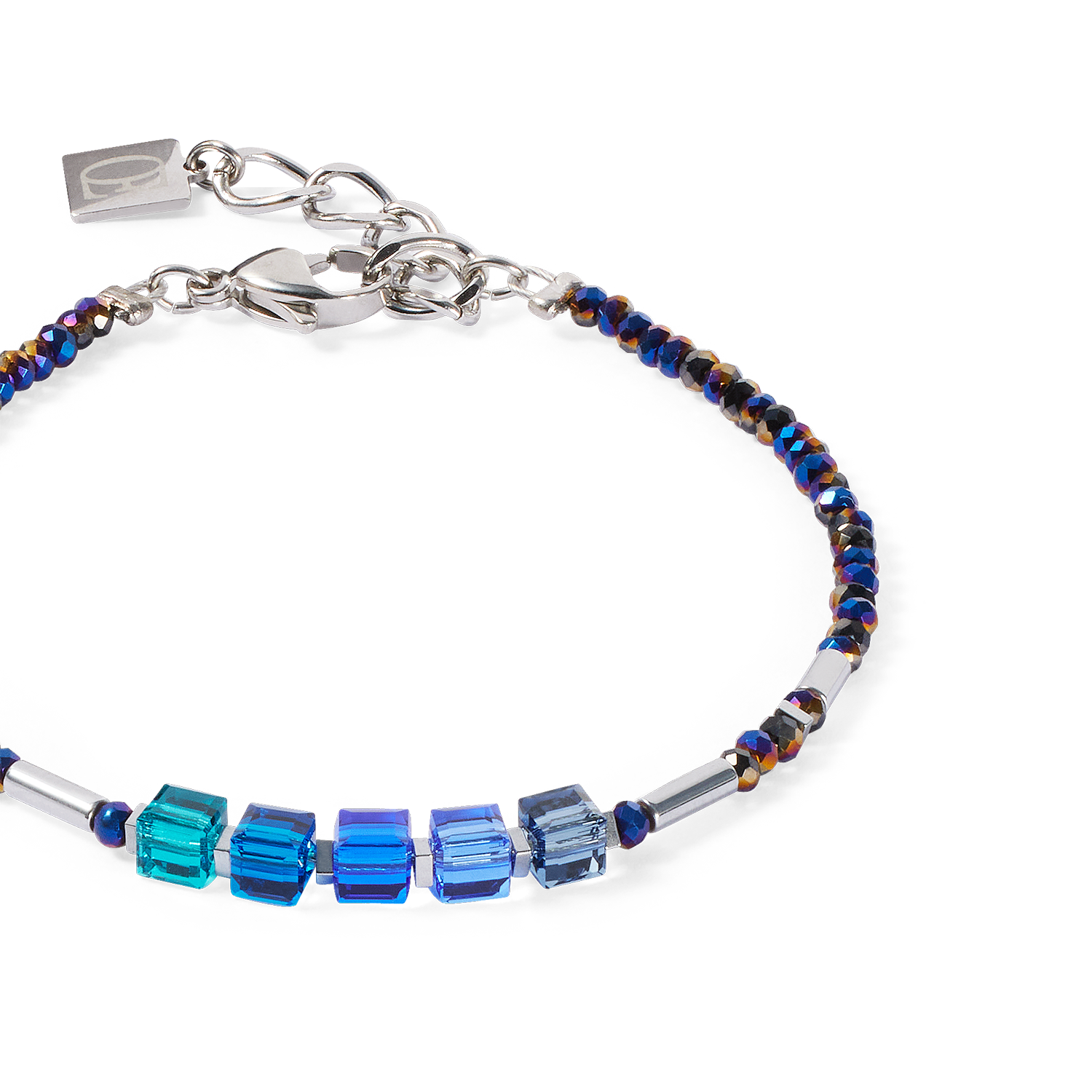 Cube Story Minimalistic Sparkling bracelet blue