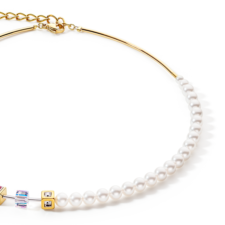 GeoCUBE® Precious Fusion Pearls necklace multicolour pastel