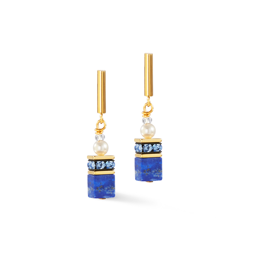 GeoCUBE® Precious Fusion Pearls earrings blue