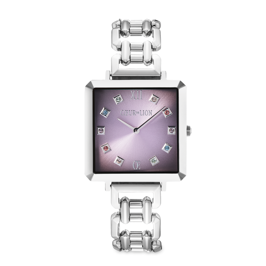 Iconic Cube Statement Watch Orchid Ice silver