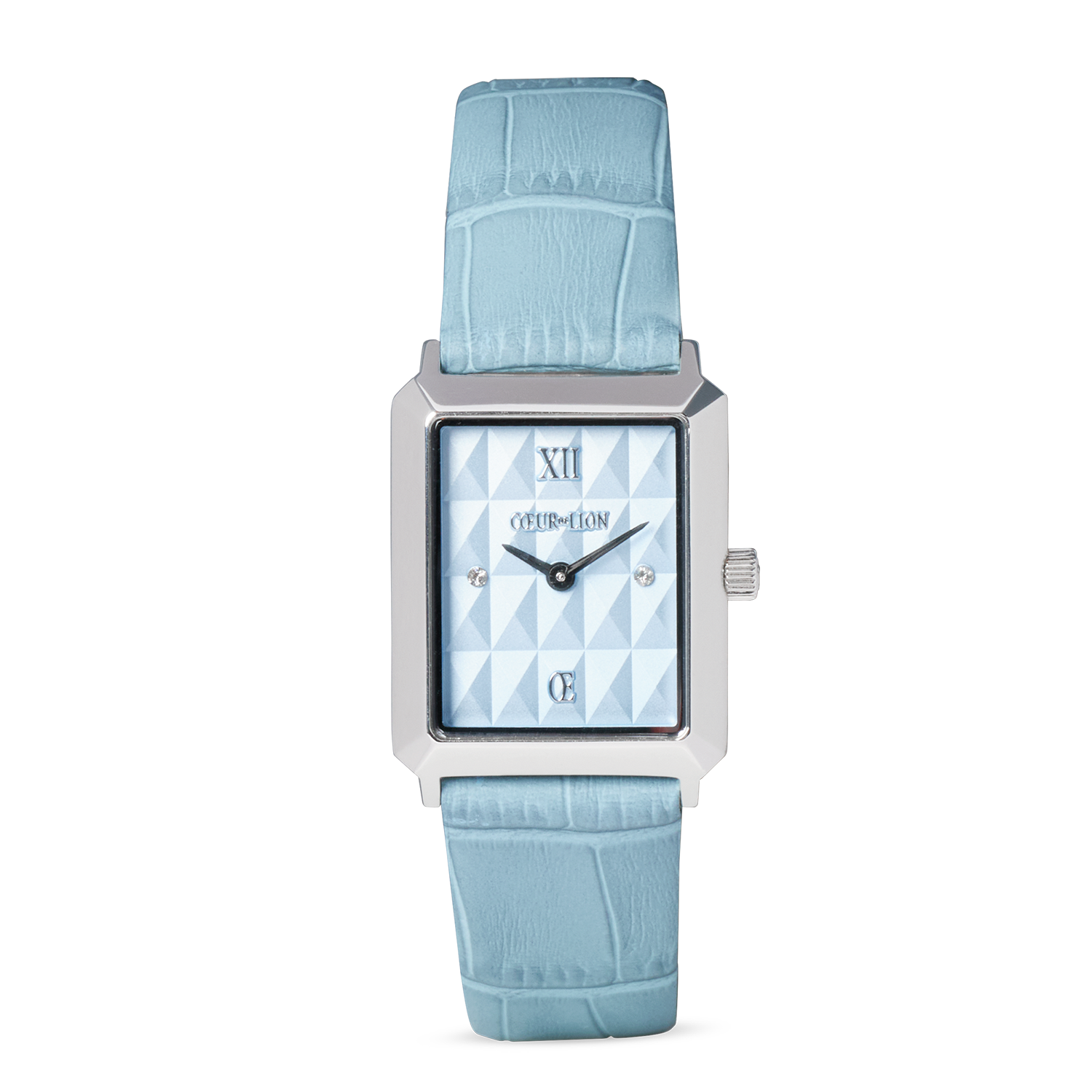 Gift Set Watch Iconic Spikes Sky Blue Silver & GeoCUBE® Iconic Bracelet Ice Serenity