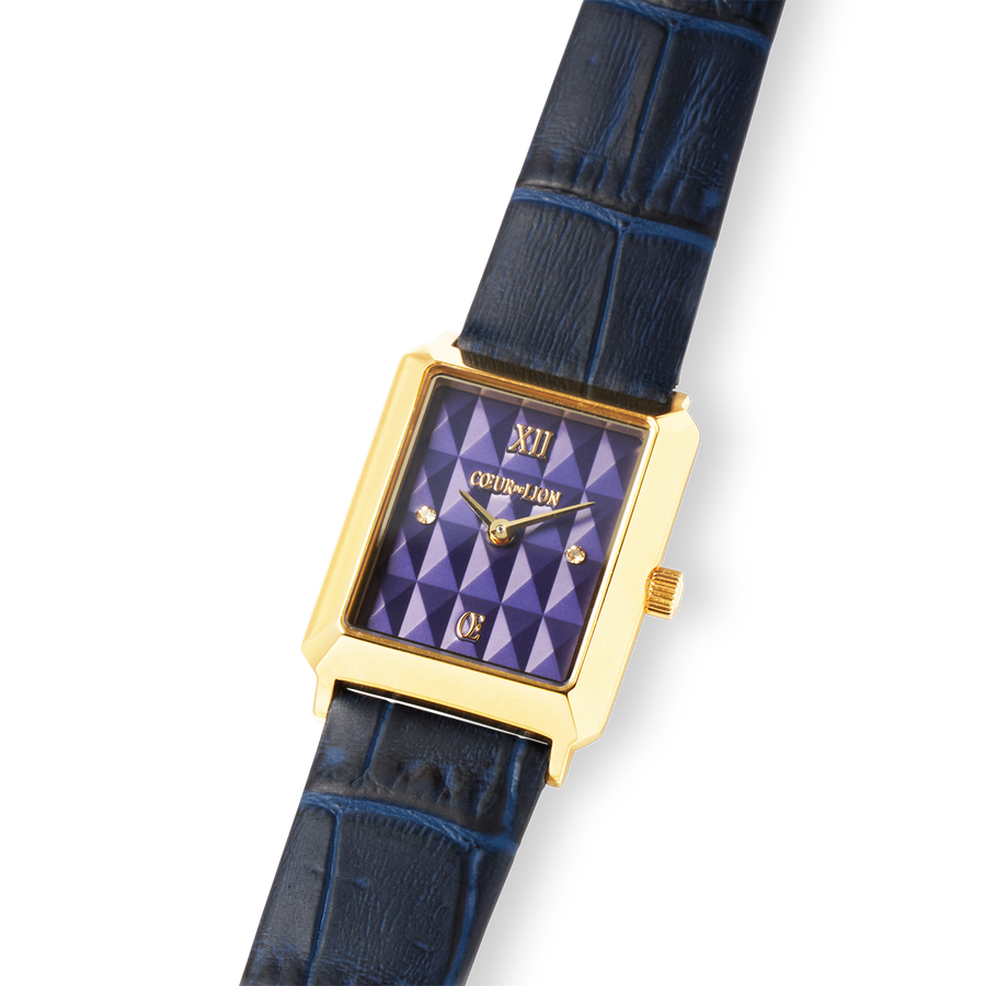 Watch Iconic Spikes Midnight Blue Gold Bracelet Leather Midnight Blue