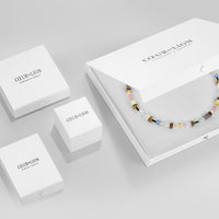 Happy Iconic Cube charm necklace silver pastel – COEUR DE LION (Europe)