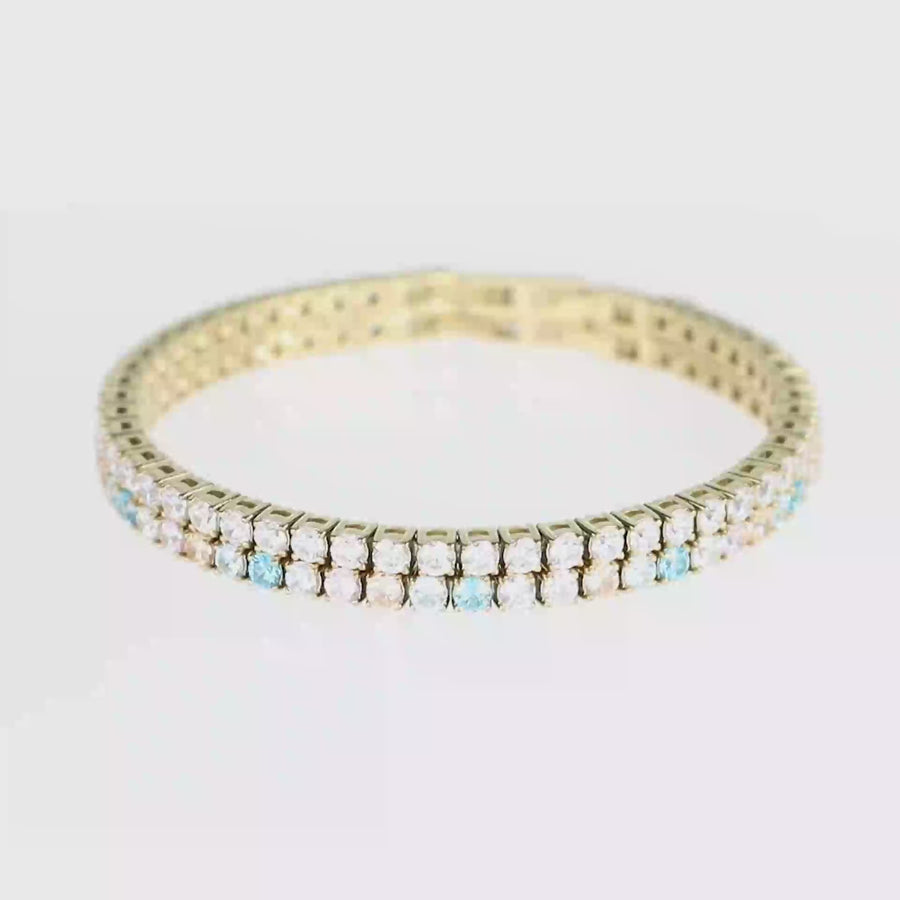 Tennis bracelet gold-multicolour pastel