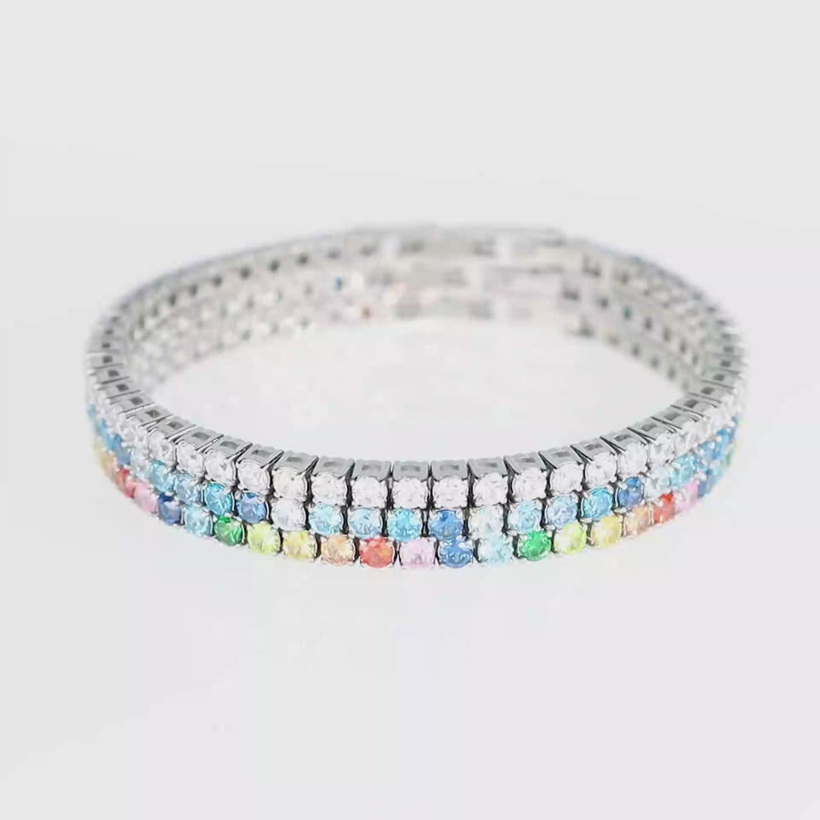 Tennis bracelet silver-multicolour