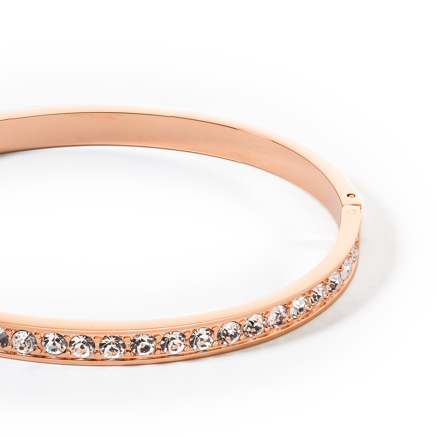 Bracelet stainless steel & crystals rose gold crystal (size 17 cm)