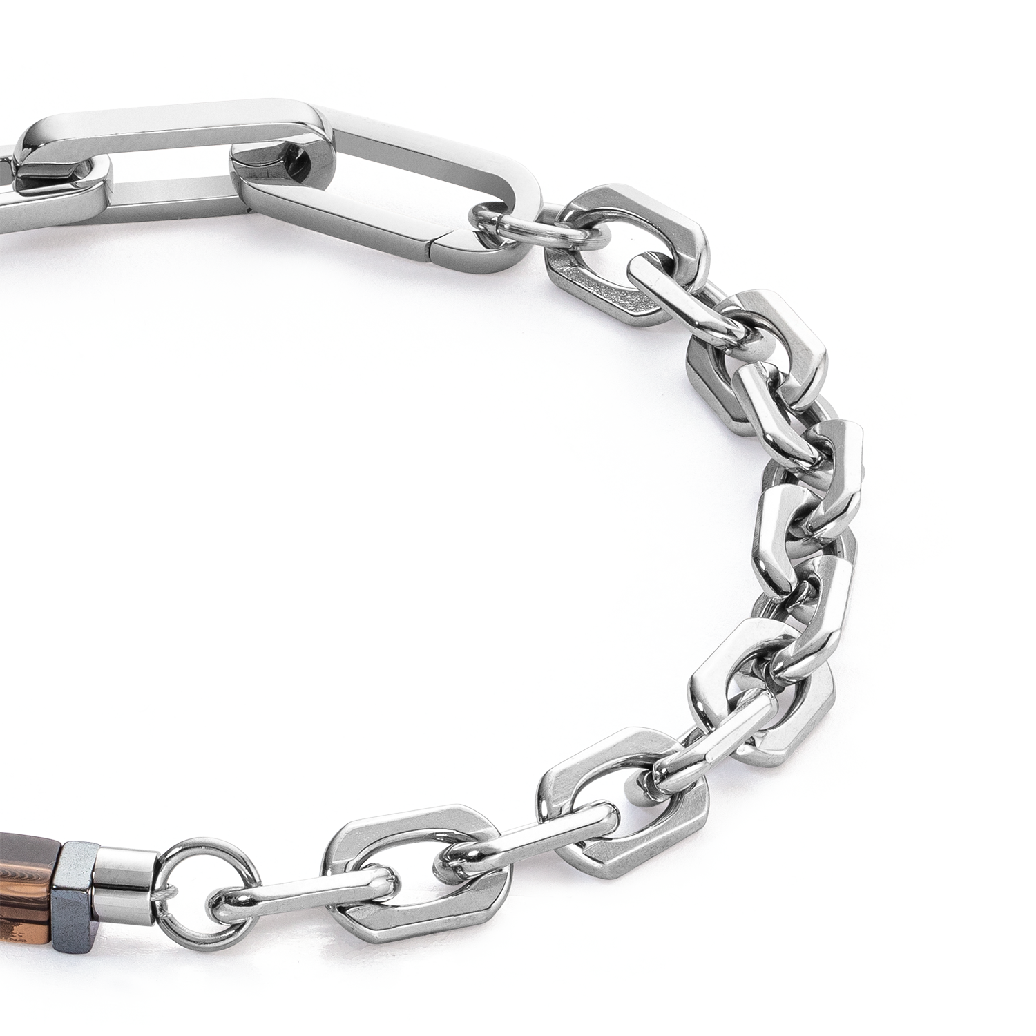 Bracelet Precious Fusion link chain brown-silver