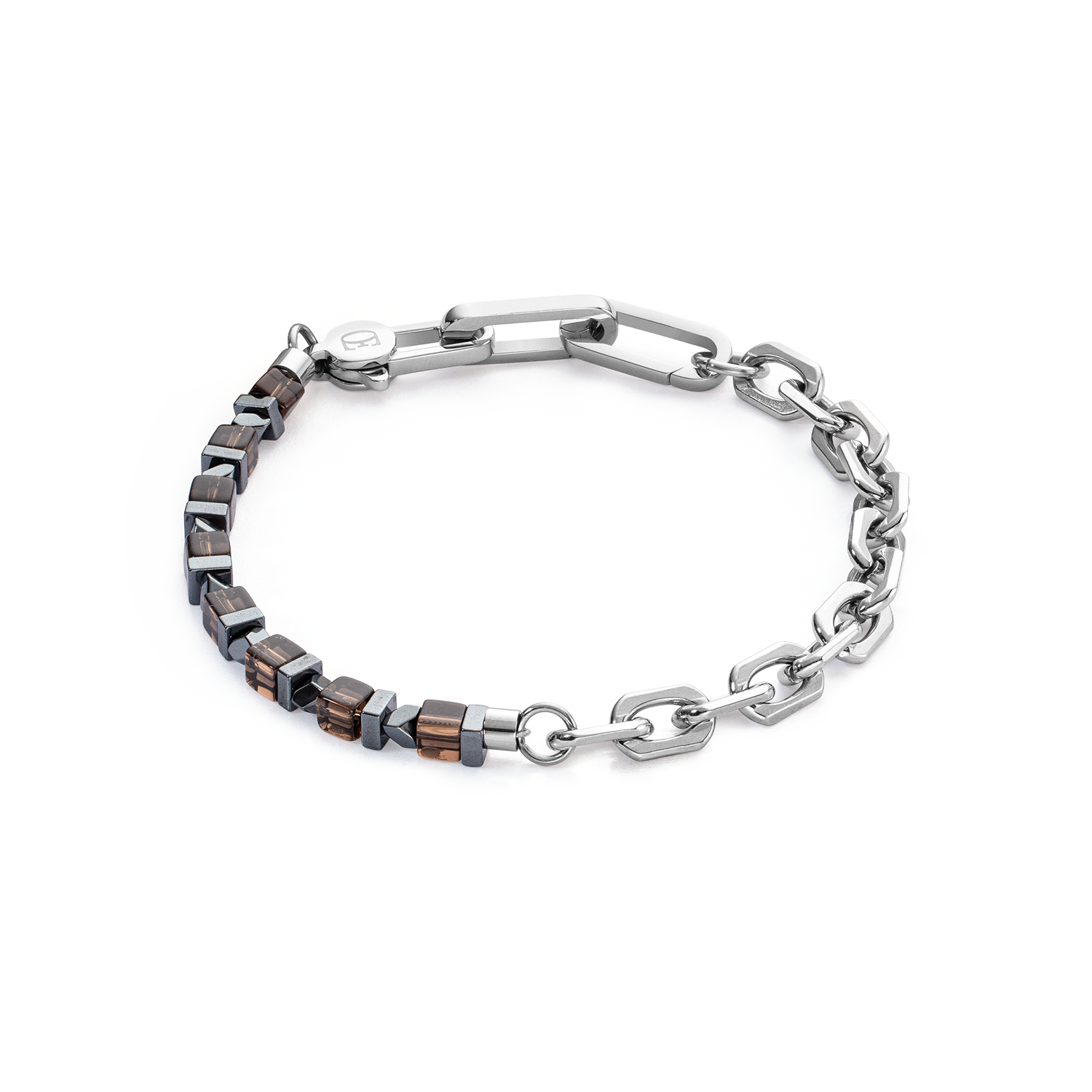 Bracelet Precious Fusion link chain brown-silver